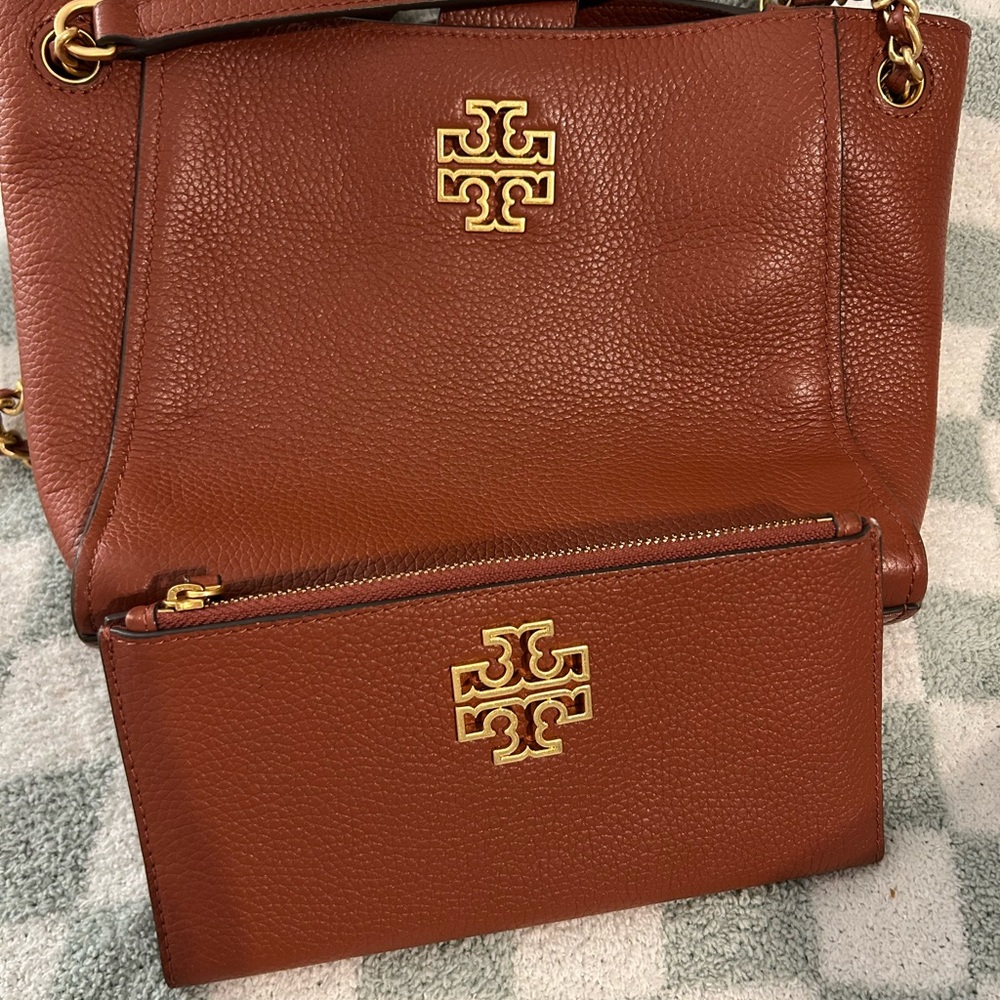 Tory Burch Brown Leather Tote Bag